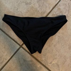 Low rise solid black bikini bottoms